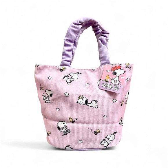 NEW Cute Snoopy & Woodstock Mini Bag Ice Cream Pastel Pink Purple NWT - Picture 2 of 2